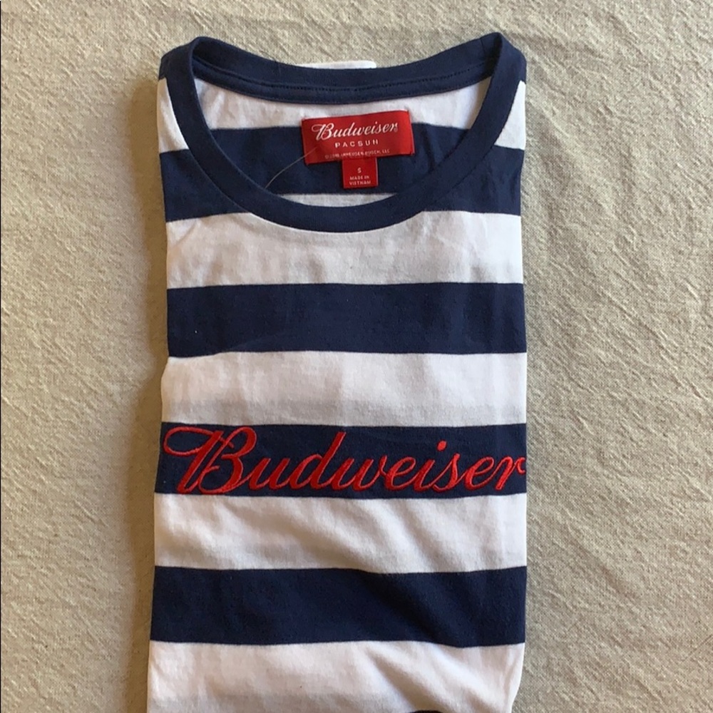 Budweiser x PacSun Striped Embroidered T-Shirt